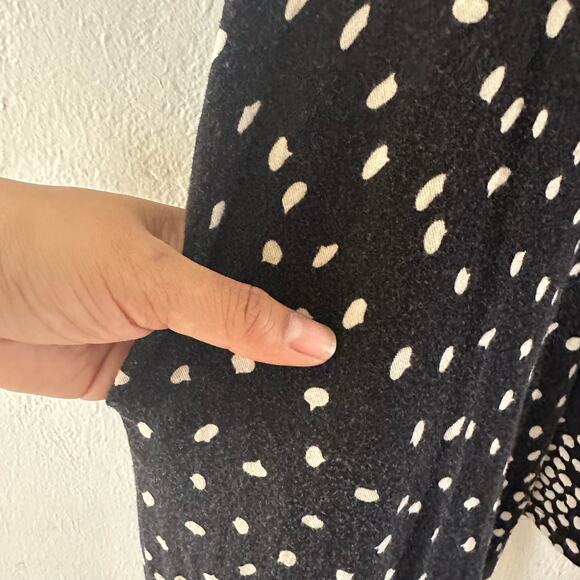 Anthropologie Maeve Lilt Polka Dot Black Cream Mock Neck Swing Dress Size Small - Picture 11 of 11